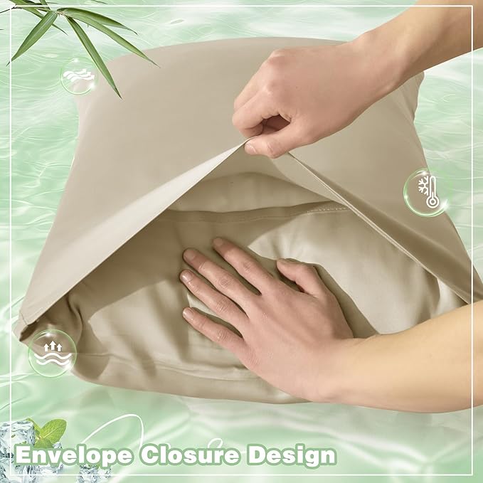 Homiest Cooling Pillow Cases King Size Set of 2, 100% Rayon Derived from Bamboo - Image 5