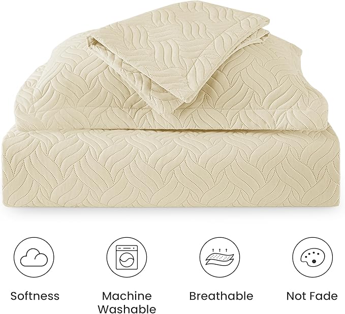 Love's cabin Twin Quilt Bedding Set Camel Bedspreads - Image 6