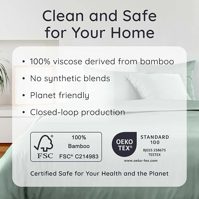 Bambaw 100% Viscose Derived from Bamboo Fitted Sheet Twin Size, 15’’ Deep - Image 6