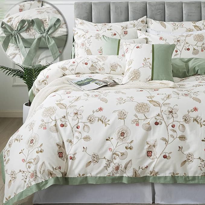 FADFAY Twin XL Duvet Cover Set Floral Bedding Set 100% Cotton College Bedding by CottonWorldSweetDream