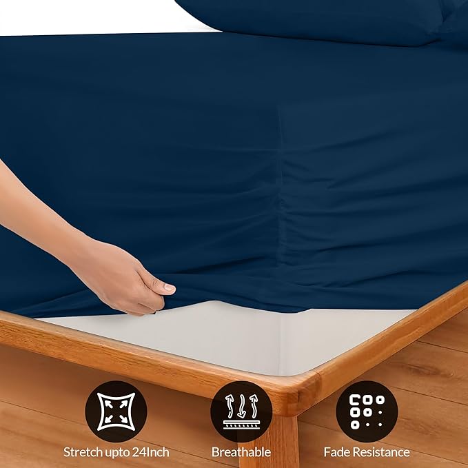 Royale Linens Extra Deep Pocket Queen Fitted Sheet Only - Image 3