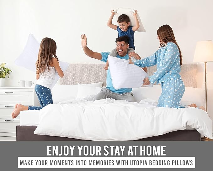 Utopia Bedding Bed Pillows Queen Size Set of 4, Down Alternative Pillows - Image 6