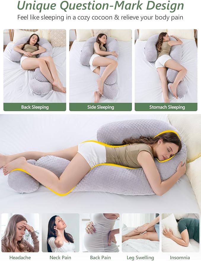 Meiz Question Mark Body Pillow for Adults & Couples, Dual-Sided Velvet Long - Image 2