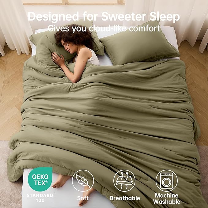 MUXHOMO Full Comforter Set, All Season Ultra Soft Down Alternative Bedding - Image 2