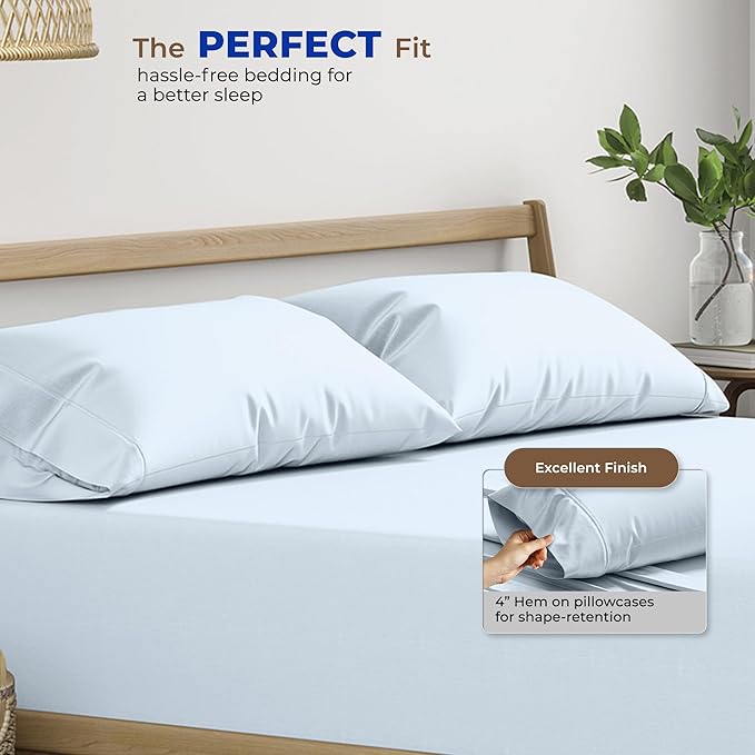 Thread Spread 100% Egyptian Cotton King Size Pillow Cases Set of 4 - Image 4