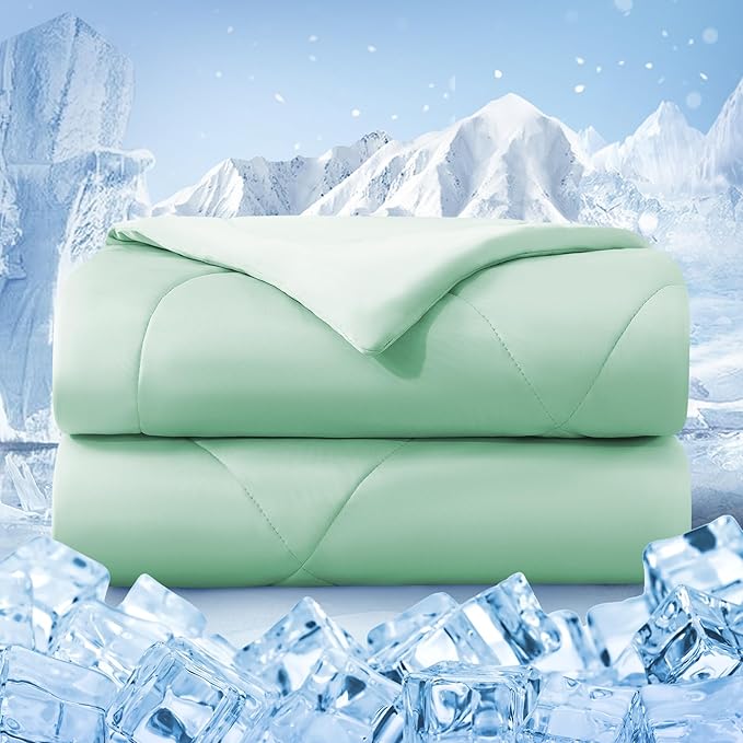 Cooling Comforter Twin Size, Double-Sided Cold Tech Fabric Quilted Bed by bedsmile