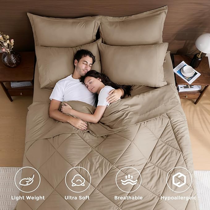 HEVUMYI Khaki Cali-King Comforter Set - Image 2