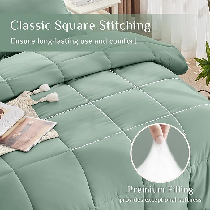 JOLLYVOGUE King Comforter Set, Ultra-Soft Bed in a Bag King Size 7 Pieces - Image 3