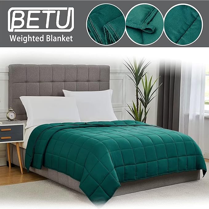 Green Weighted Blanket for Adults 20lbs, King Size Cooling Heavy Throw Blanket - Image 4