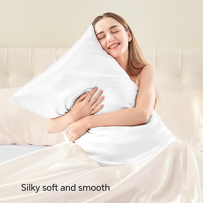 BEDELITE Satin Pillowcase with Zipper 2 Pack, Super Soft and Cooling Similar to - Image 2