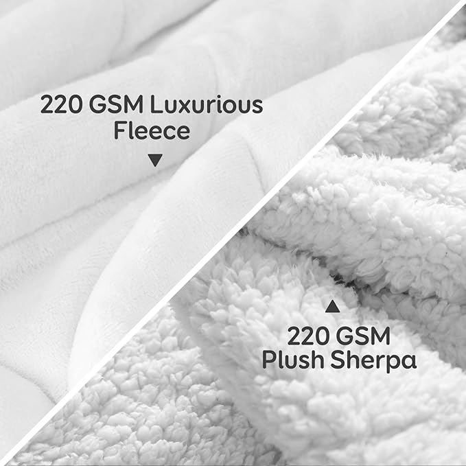 Cottonblue Weighted Blanket 15 lbs 60x80 inches, Queen Size Flannel and Shaggy - Image 3