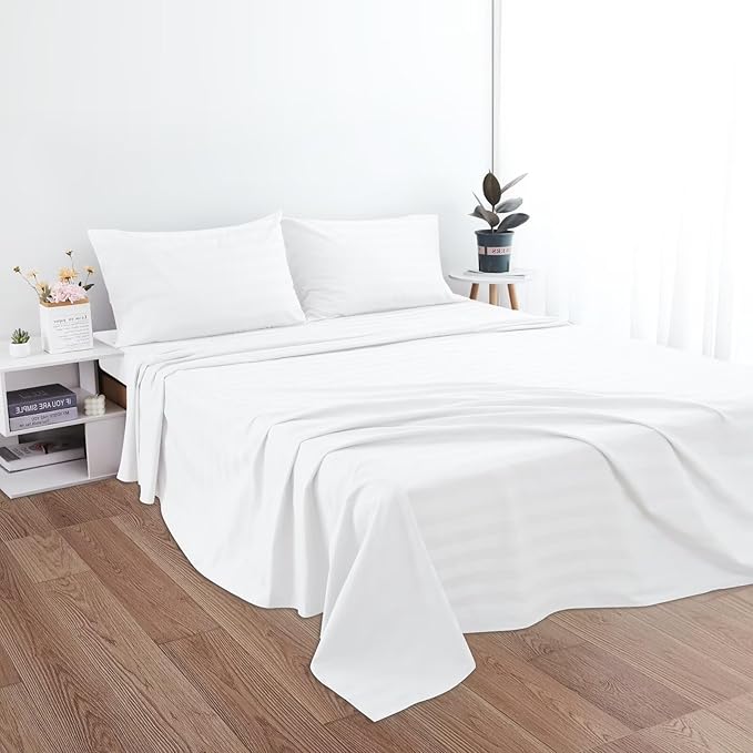 2-Pack Cotton TwinXL Flat Sheet Only, 600 Thread Count 100% Egyptian Cotton Top - Image 5