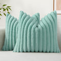 decorUhome Summer Cozy Faux Fur Throw Pillow Covers 24x24 Set of 2 Decorative by decorUhome