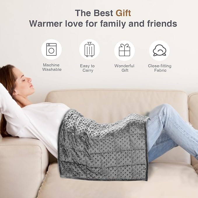 Alomidds Weighted Blanket 7lbs for Adults, Cozy Luxury Breathable Weighted Lap - Image 7