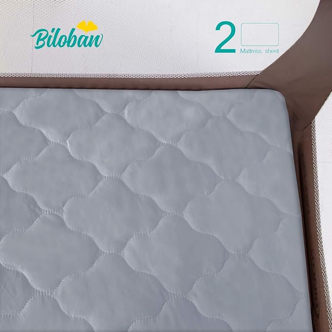 Pack and Play Sheets Mattress Pad Protector Fitted Waterproof Playard Mattress - Image 5