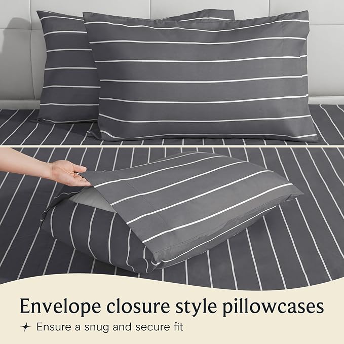 LuxClub 4 PC Cal King Size Sheet Set, Breathable Luxury Bed Sheets, Deep - Image 4