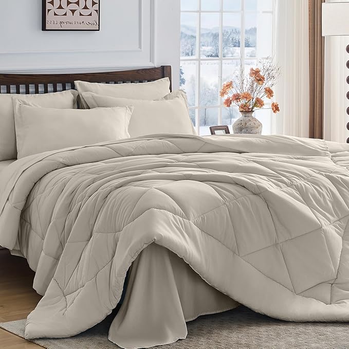 HEVUMYI Linen King Comforter Set by HEVUMYI