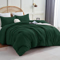 CozyLux King Size Comforter Set Emerald Green, 3 Pieces Solid Comforters King by CozyLux