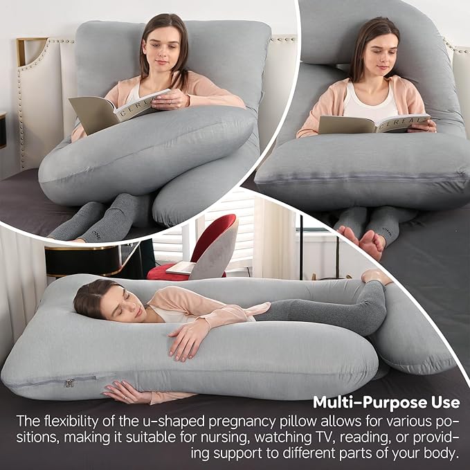 U-Shaped Pregnancy Pillow for Sleeping, Full Body Support for Back, HIPS & - Image 6