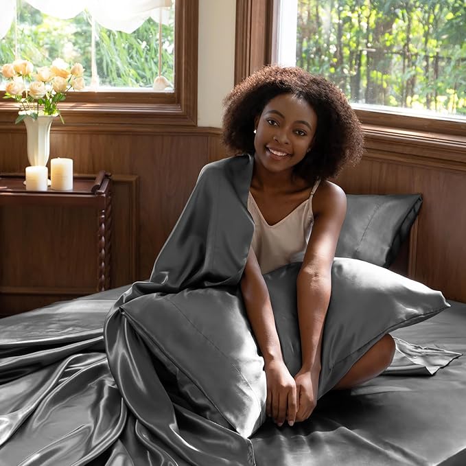 CozyLux Satin Sheets King Size Sheet Set - Image 3