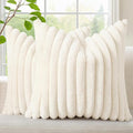 decorUhome Summer Cozy Faux Fur Throw Pillow Covers 18x18 Set of 2 Decorative by decorUhome