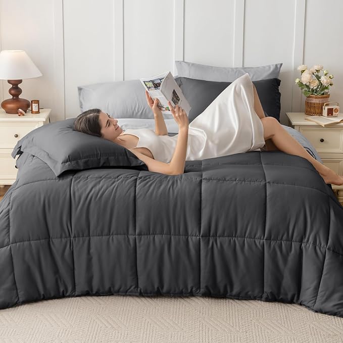 JOLLYVOGUE Twin Comforter Set, Ultra-Soft Bed in a Bag Twin Size 5 Pieces - Image 6