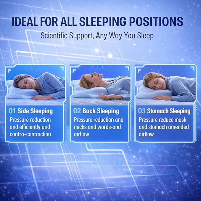 Side Sleeper Cervical Pillow with Butterfly Contour, Dual-Height Ergonomic Memory Foam Pillow for Neck Support, Washable Cover, 24.41" x 15.57