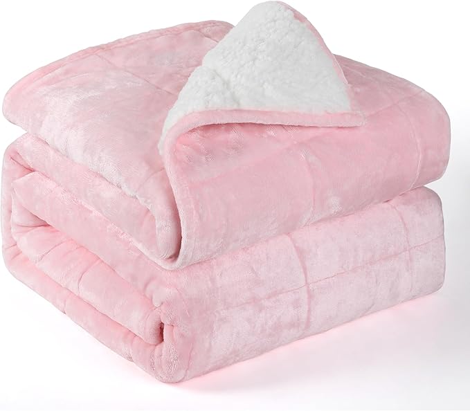 Alomidds Weighted Blanket Twin Size 20lbs 48x72 inches, Sherpa Weighted Blankets by Alomidds