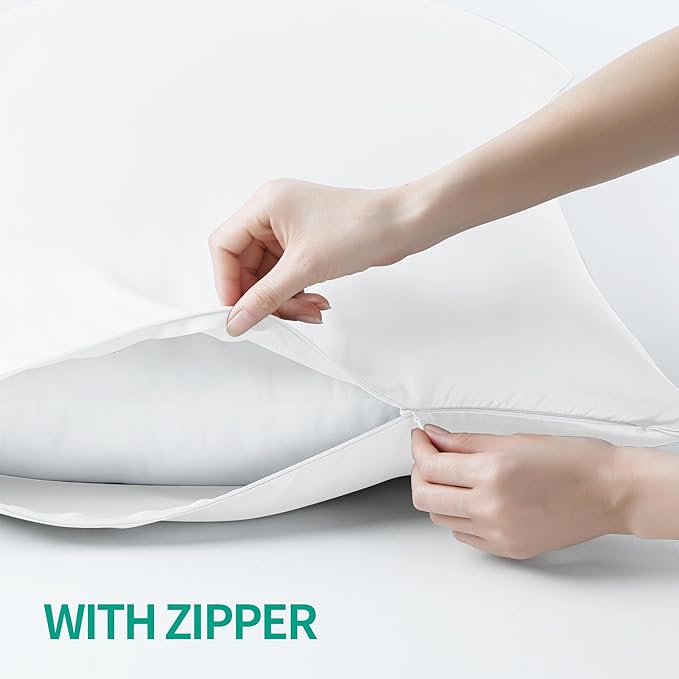 4-Pack Bamboo Viscose Zippered Pillow Cases Standard Size, 400 Thread Count - Image 3