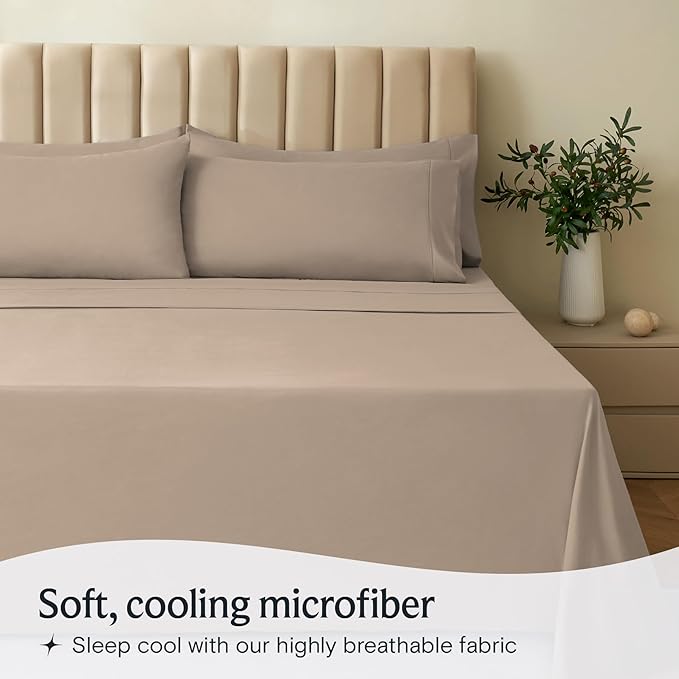 LuxClub 4 PC Full Sheet Set, Breathable Luxury Bed Sheets, Deep Pockets 18" - Image 3