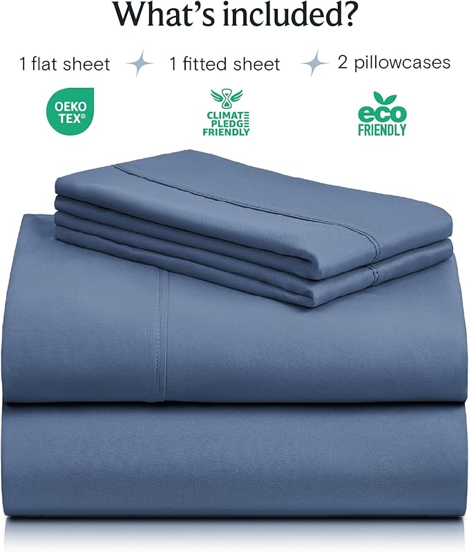 LuxClub 4 PC King Sheet Set, Breathable Luxury Bed Sheets, Deep Pockets 18" - Image 2