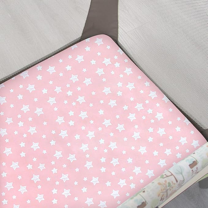 Pack and Play Sheets Girl, Mini Crib Sheets, Stretchy Pack n Play Playard - Image 3