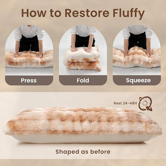 ZonLi Fluffy Body Pillow for Adults, Fuzzy Faux Fur Body Pillow - Image 8