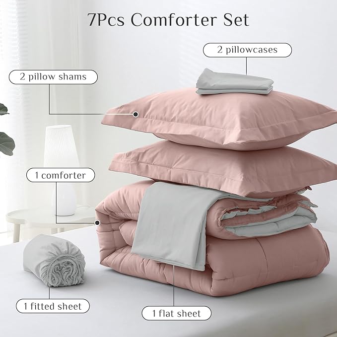 JOLLYVOGUE California King Comforter Set, Ultra-Soft Bed in a Bag Cal King Size - Image 5