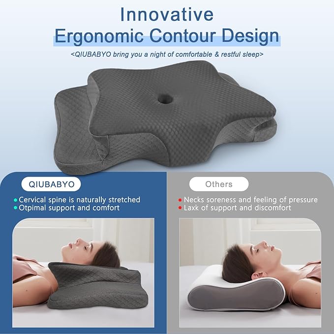 Pain Relief Cervical Pillow for Neck Support, Adjustable Ergonomic Pillow Cozy - Image 3