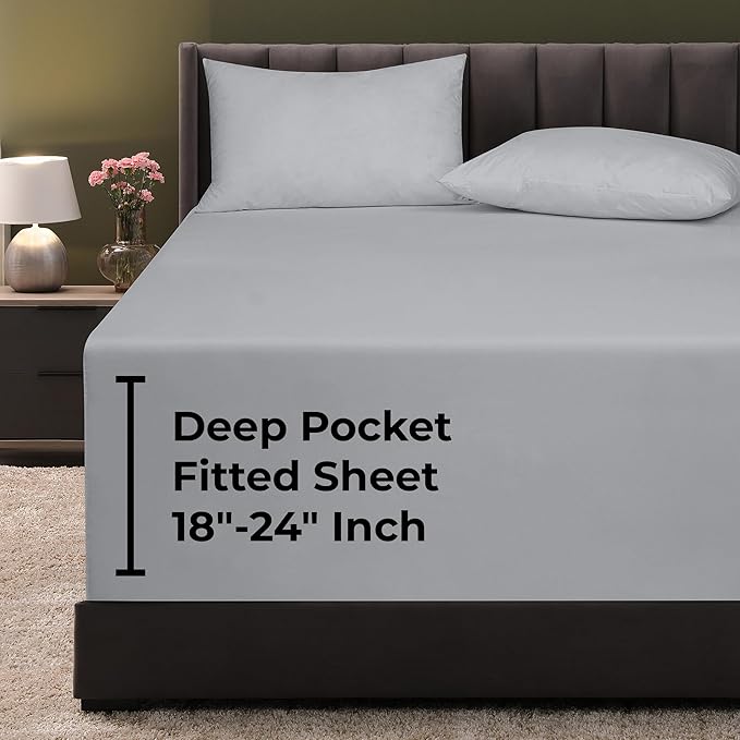 Royale Linens Extra Deep Pocket Queen Fitted Sheet by ROYALELINENS