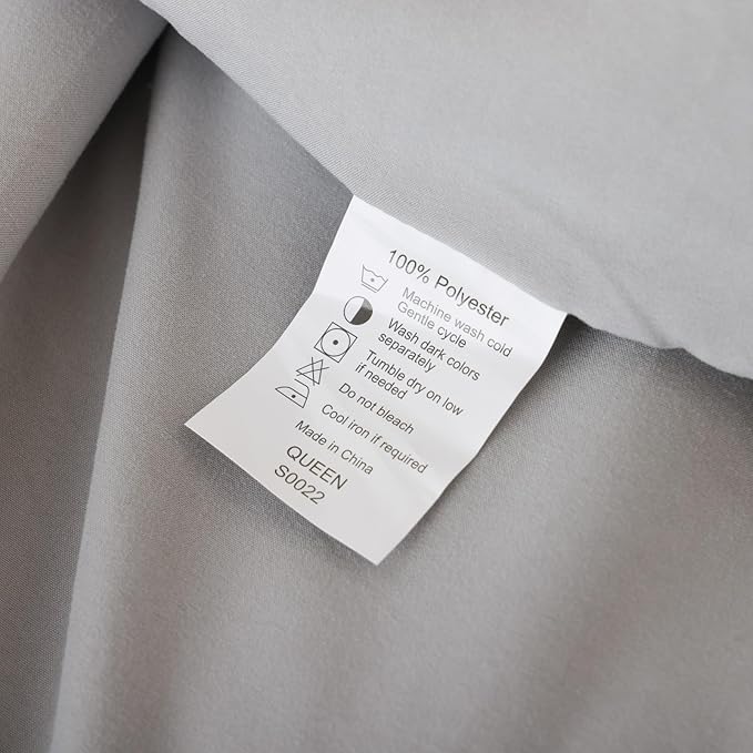 ROSGONIA Queen Comforter Set Grey - Image 9