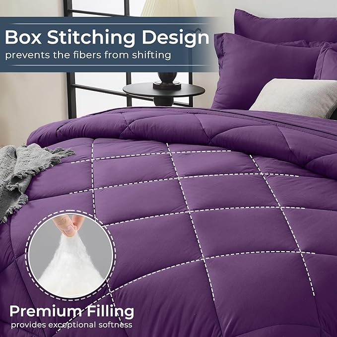 HEVUMYI Grape Purple Full Comforter Set - Image 4