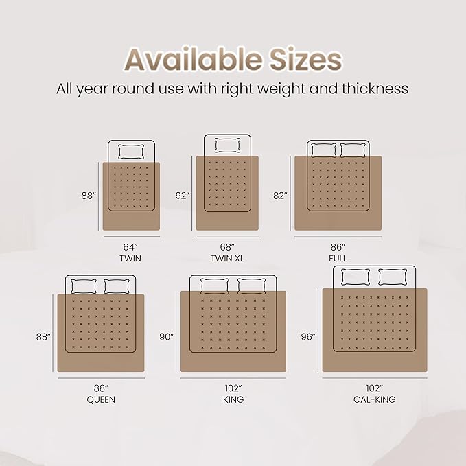 Utopia Bedding King Comforter Duvet Insert, Quilted Beige Comforter - Image 7