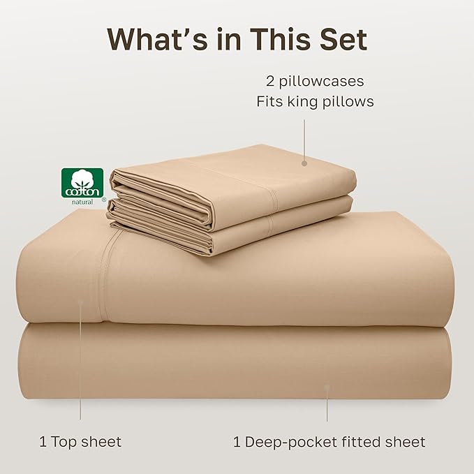 California Design Den California King Sheets, 600 Thread Count 100% Cotton - Image 4