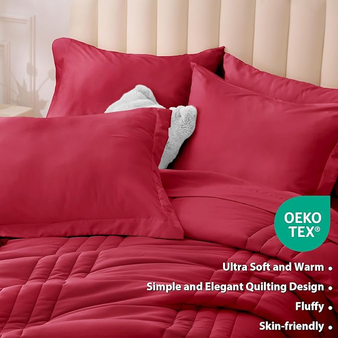 King Comforter Set Red - Image 6