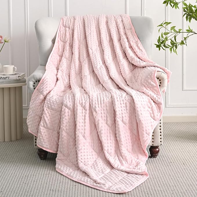 Mr. Sandman Weighted Blanket for Adults, Minky Dots Heavy Blanket for Woman - Image 2