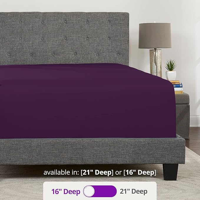 Full Fitted Sheet – Deep Pocket Full Size Fitted Sheets Only Real 16” Fitted - Image 3