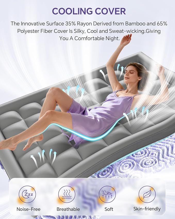 ChiXpace Dual Layer 4 Inch Memory Foam Mattress Topper Full - Image 6
