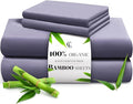 LuxClub King Size Sheets Set, 100% Rayon Derived from Bamboo Cooling Sheets by LuxClub