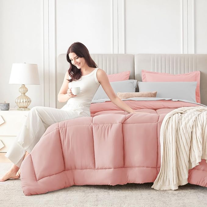Sasttie Twin XL Comforter Set, 5 Pieces Reversible Twin XL Bed in a Bag - Image 8