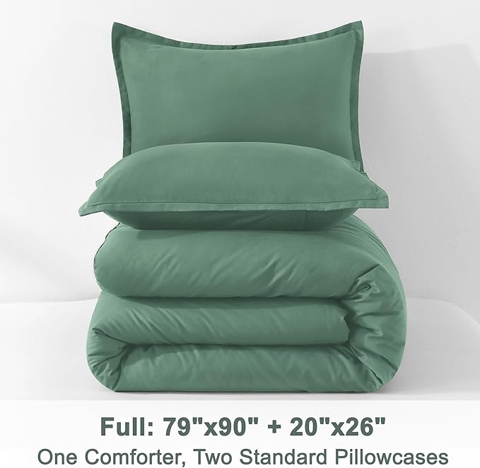 Litanika Comforters Full Size Haze Green, 3 Pieces Lightweight Solid Bedding - Image 9