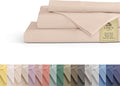Linen Home 100% Cotton Percale Sheets Queen Size, Sand Shell, Deep Pocket by LINENHOME