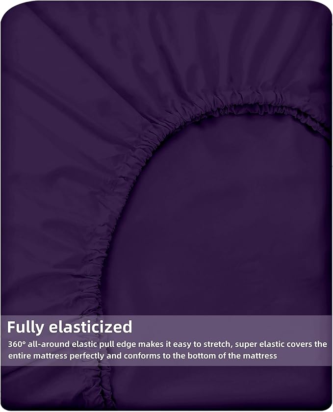 HBHLFZ Twin Fitted Sheet Only, Soft Breathable Bottom Sheet - Image 5