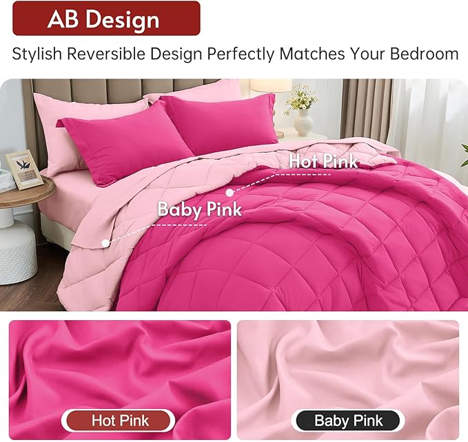MUXHOMO 7 Pieces Oversized King Comforter Set, Reversible Bed in a Bag - Image 3